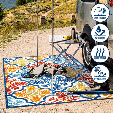Cassis Ornate Ogee Trellis High-low Indoor/outdoor Area Rug